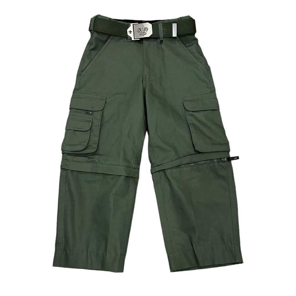 Boy Scouts BSA Official Uniform Switchback Pants Belt Olive Youth‎ 6 Convertible
